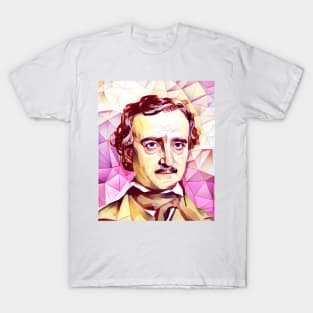 Edgar Allan Poe Pink Portrait | Edgar Allan Poe Artwork 13 T-Shirt